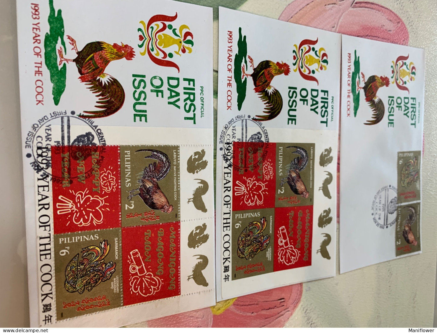 Philippines Stamp FDC Cock X 3 Different - Philippinen