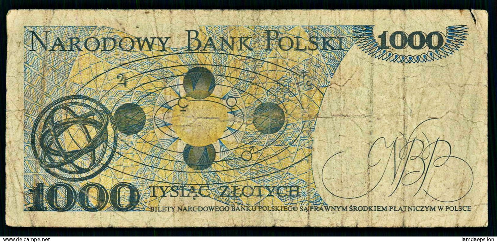 A10  POLOGNE   BILLETS DU MONDE   BANKNOTES  1000 ZLOTYCH 1982 - Polen