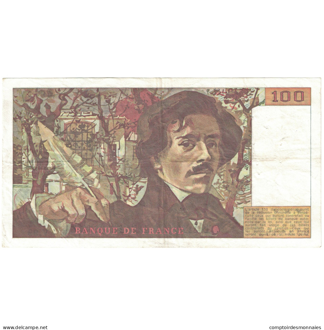 France, 100 Francs, Delacroix, 1985, V.99, TB, Fayette:69.09, KM:154b - 100 F 1978-1995 ''Delacroix''