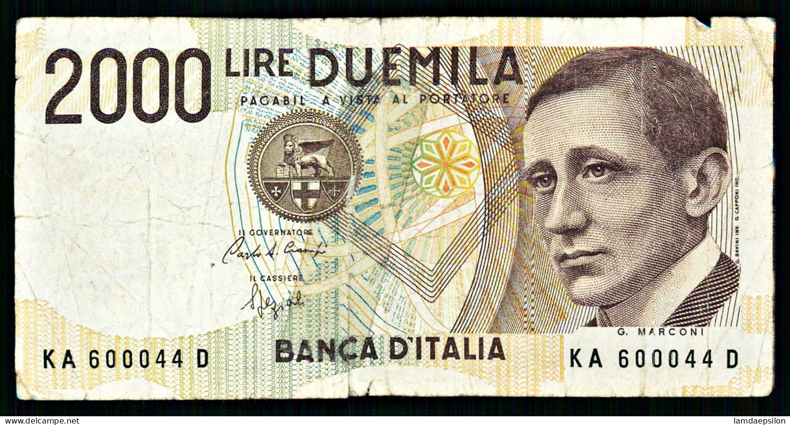 A10  ITALIE   BILLETS DU MONDE   BANKNOTES  2000 Lire  1990 - 2000 Liras