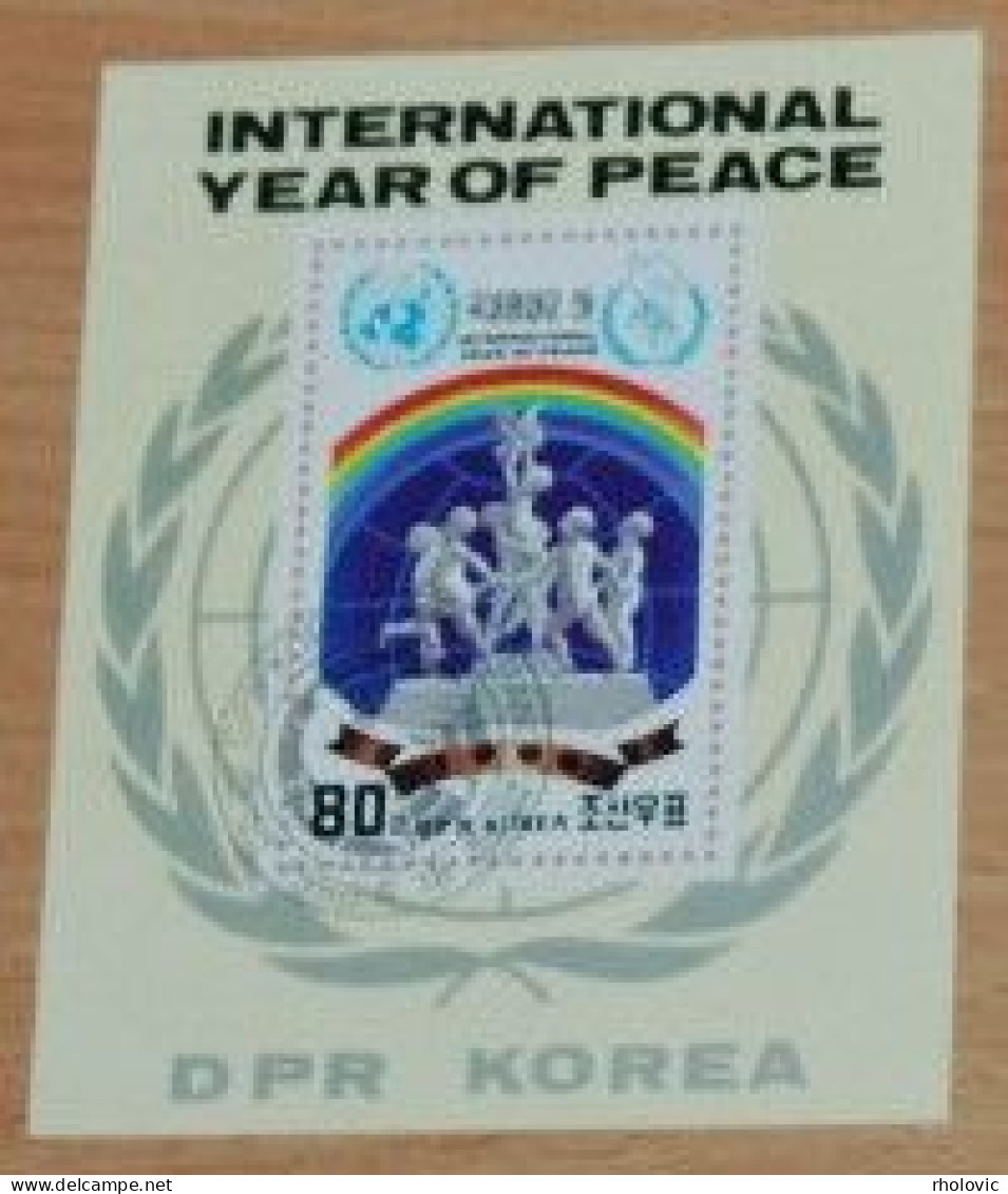 KOREA 1986, International Year Of Peace, Monuments, Mi #B215, Souvenir Sheet, Used - Monuments