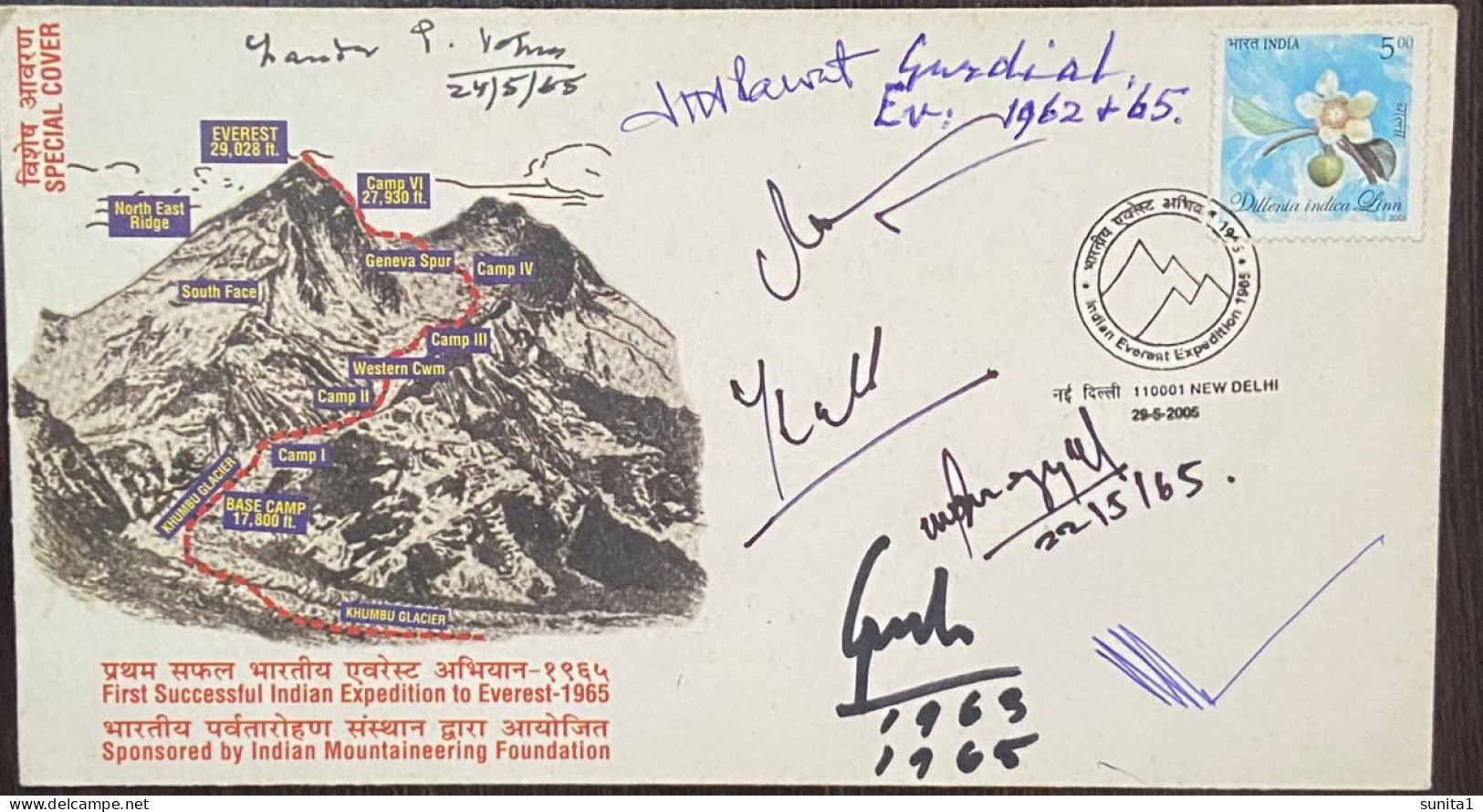 Mt. Everest, Himalaya, Autograph, Bergsteigen, India, Expedition,mountain, Signed Card, - Arrampicata