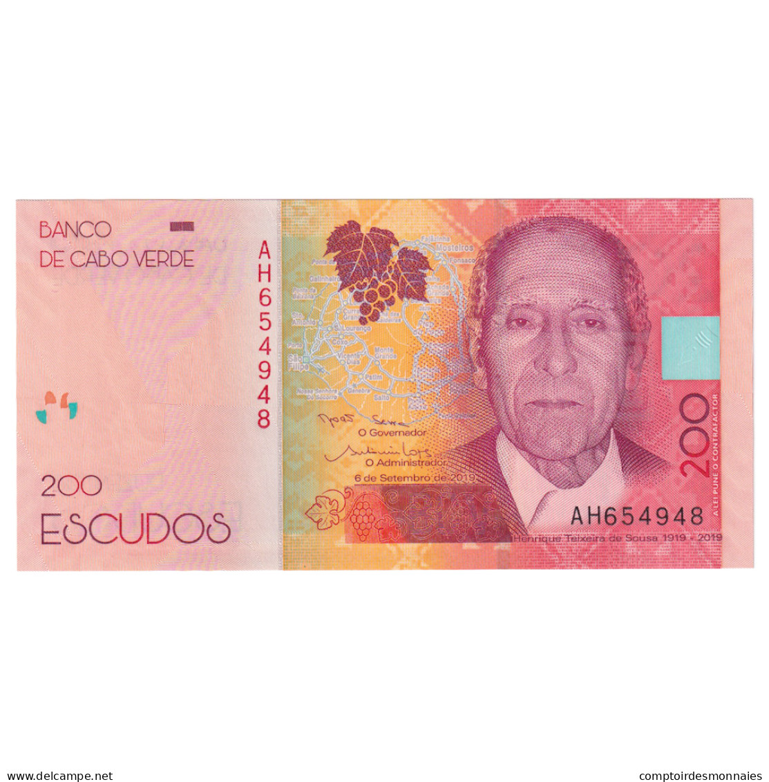 Billet, Cap-Vert, 200 Escudos, 2019, 2019-09-06, NEUF - Capo Verde