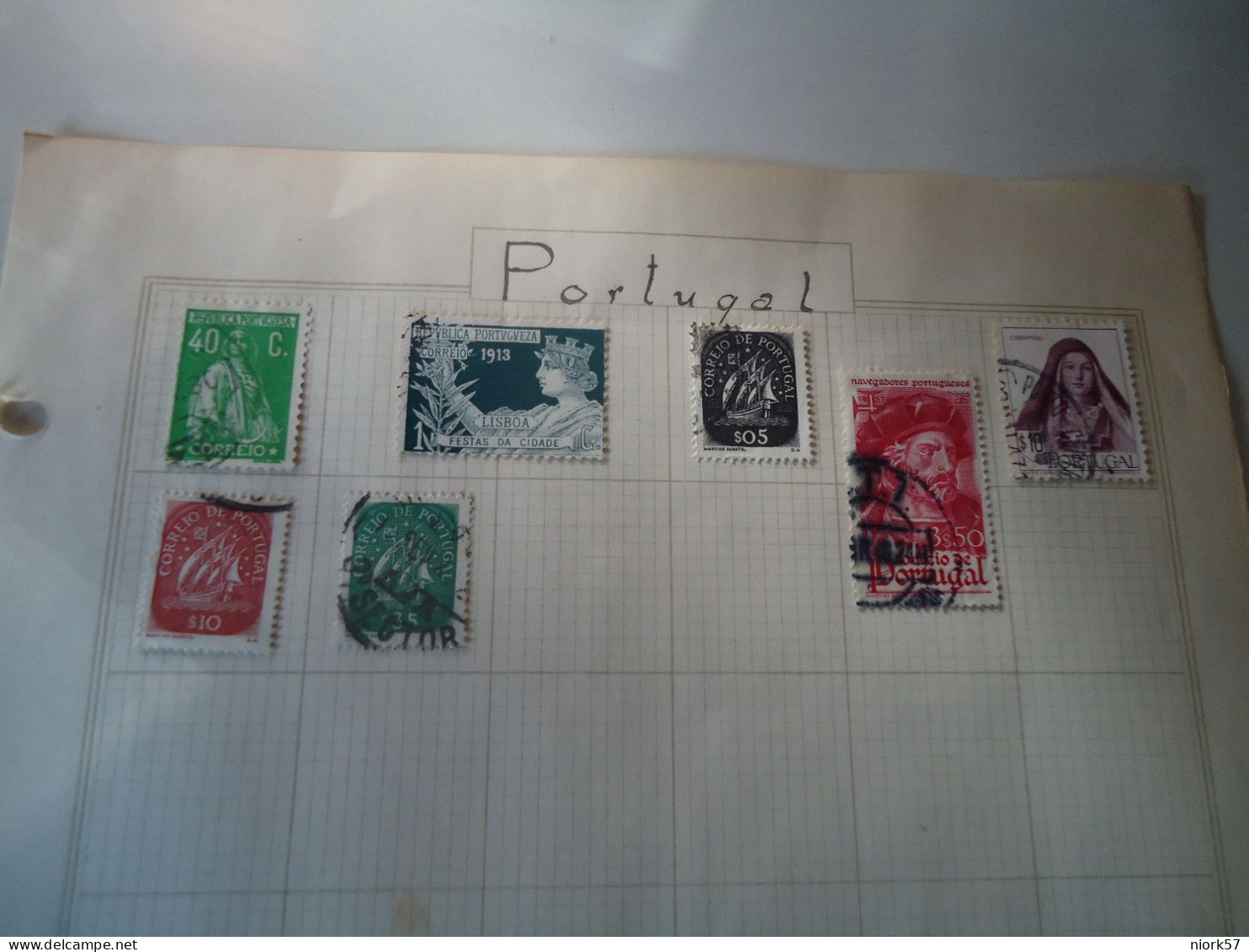 PORTUGAL 7  STAMPS OLD ON  PAPERS - Autres & Non Classés