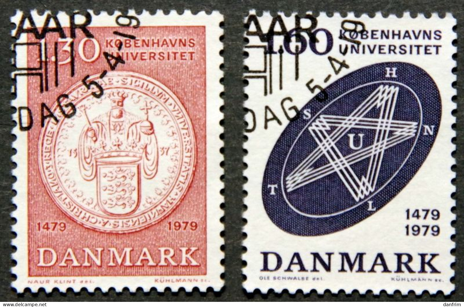 Denmark 1979 500th Ann.of Kobenhavn University  MiNr.677-78  (O). (lot K 693 ) - Gebruikt