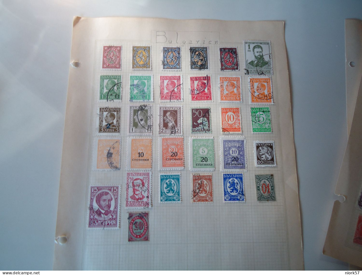 BULGARIA  31  STAMPS OLD ON PAPERS PAGES WITH  POSTMARK   AND MLN 3 SCAN - Altri & Non Classificati