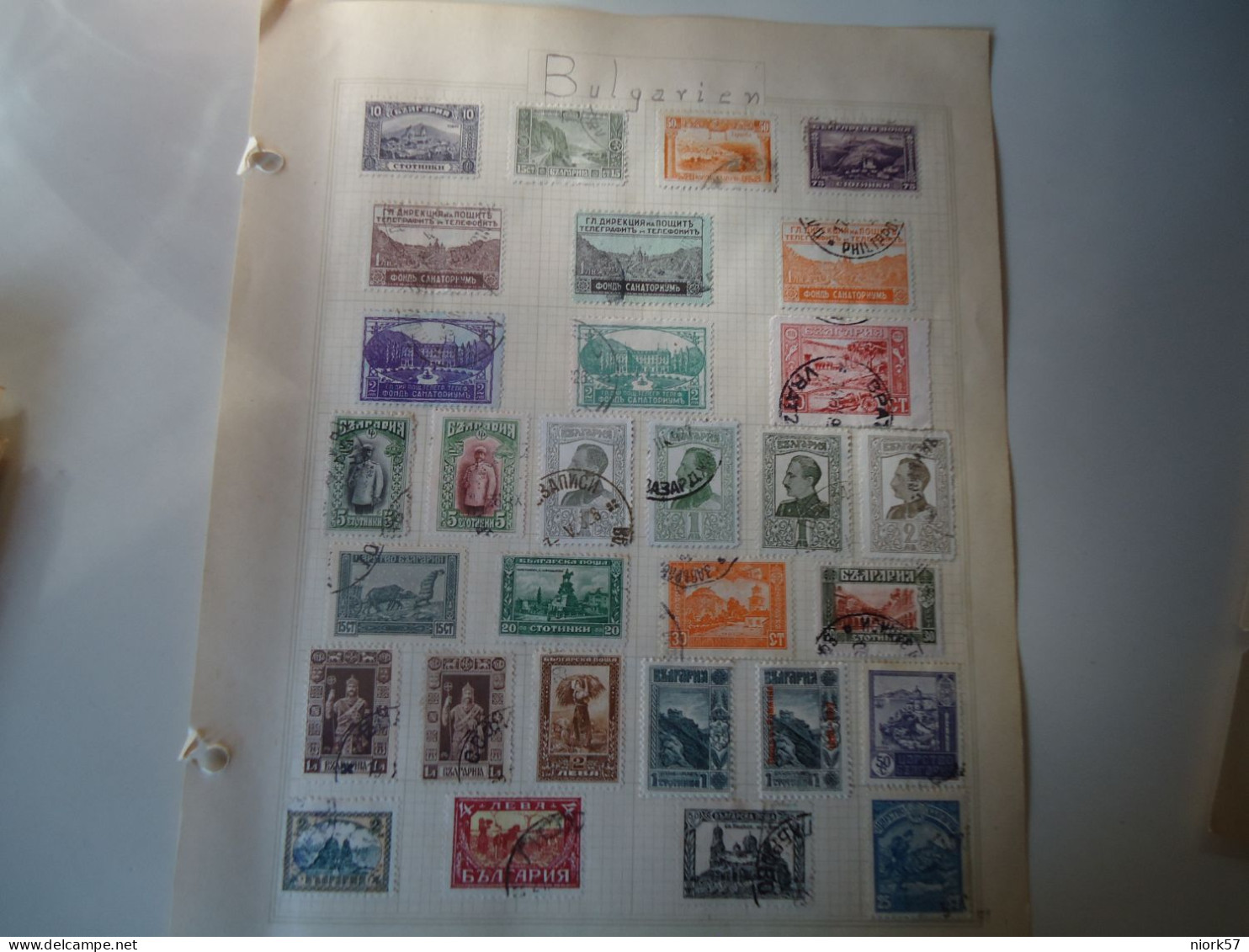 BULGARIA  30 STAMPS OLD ON PAPERS PAGES WITH  POSTMARK   AND MLN 3 SCAN - Altri & Non Classificati