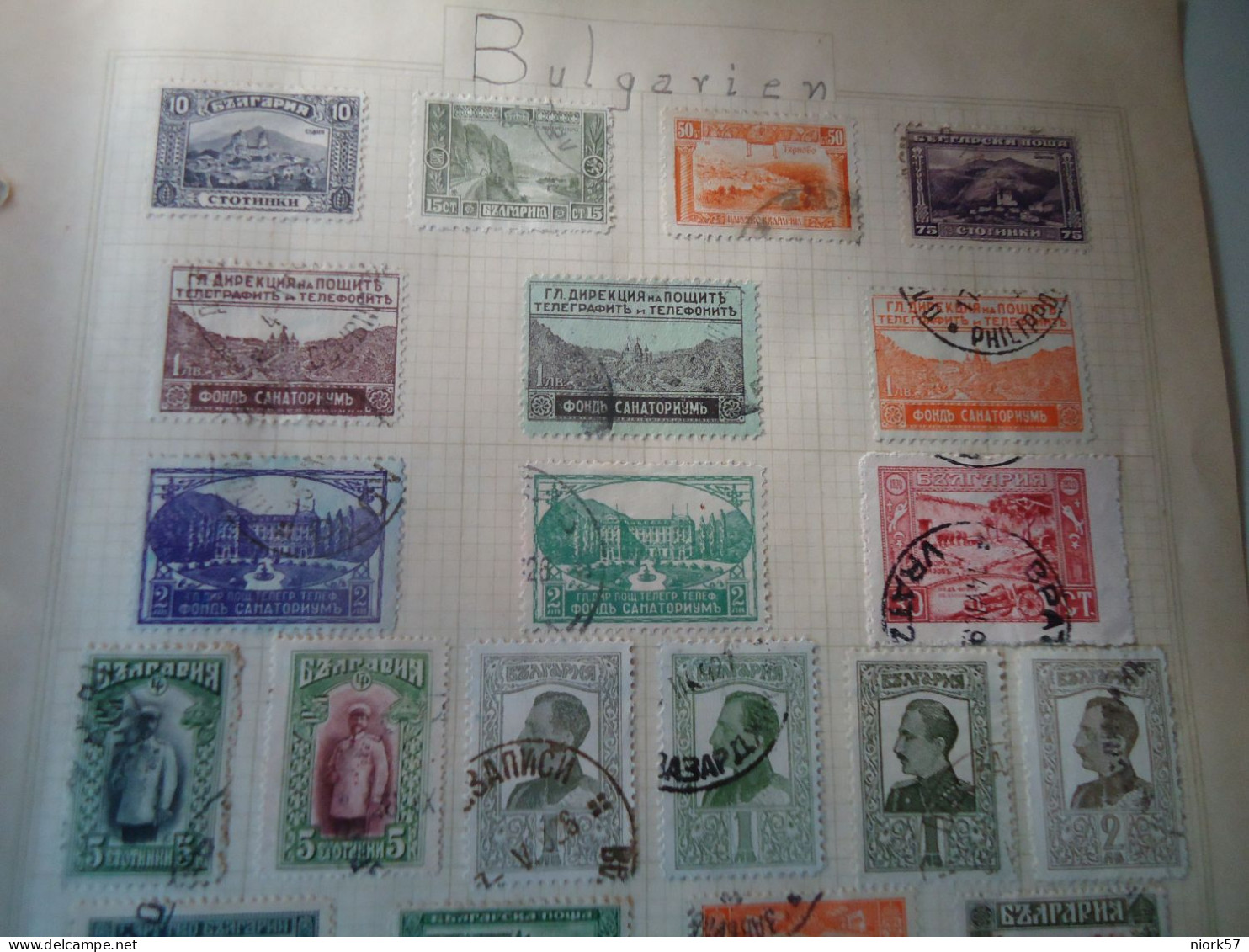 BULGARIA  30 STAMPS OLD ON PAPERS PAGES WITH  POSTMARK   AND MLN 3 SCAN - Altri & Non Classificati