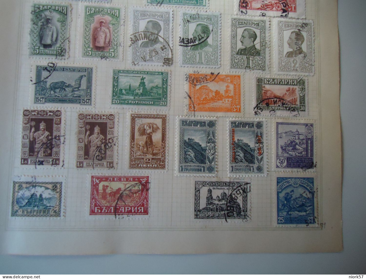 BULGARIA  30 STAMPS OLD ON PAPERS PAGES WITH  POSTMARK   AND MLN 3 SCAN - Altri & Non Classificati