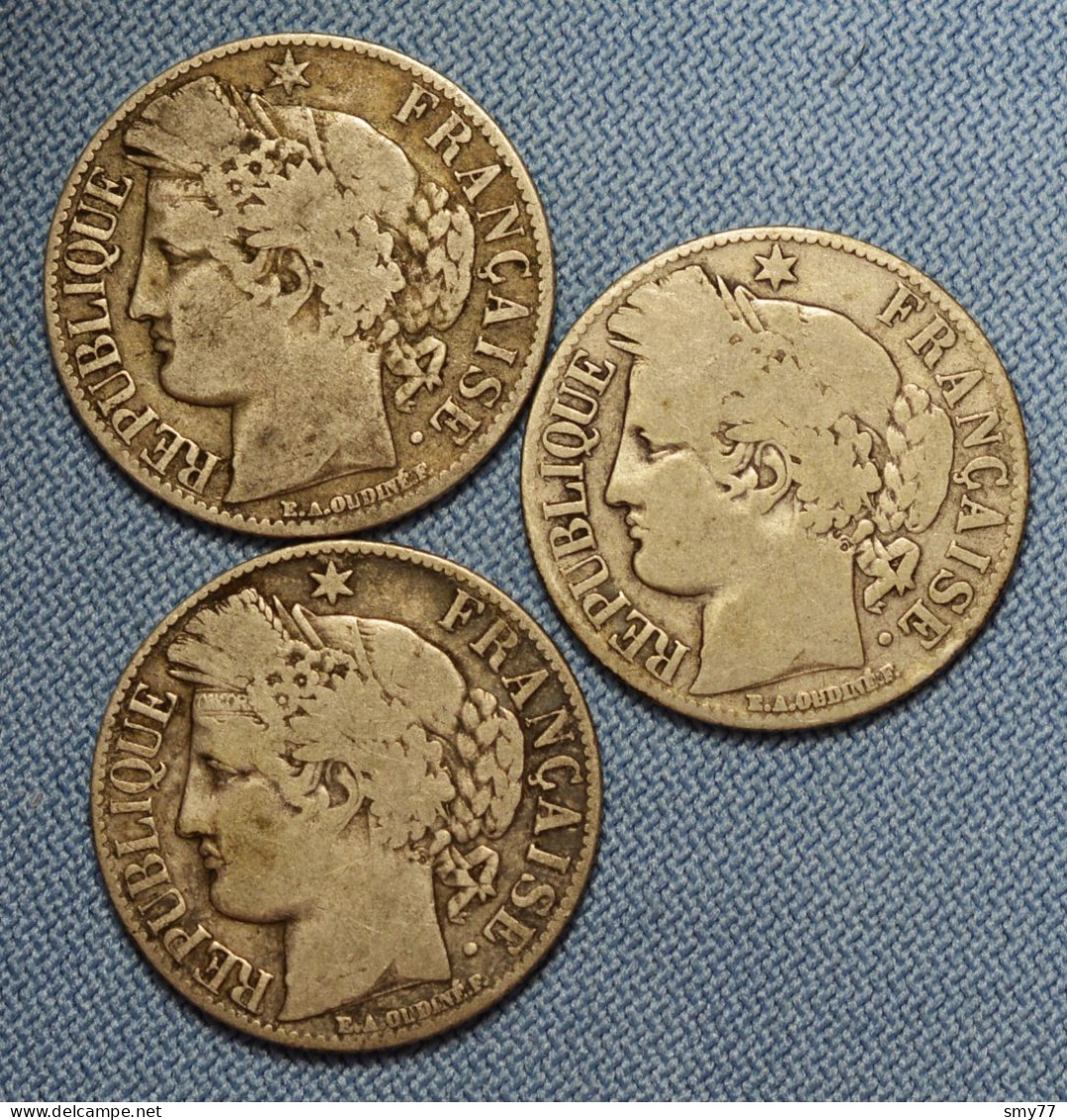 France • 1 Franc Cérès • 3x • 1872 K • 1887 A • 1888 A • [24-339] - 1 Franc