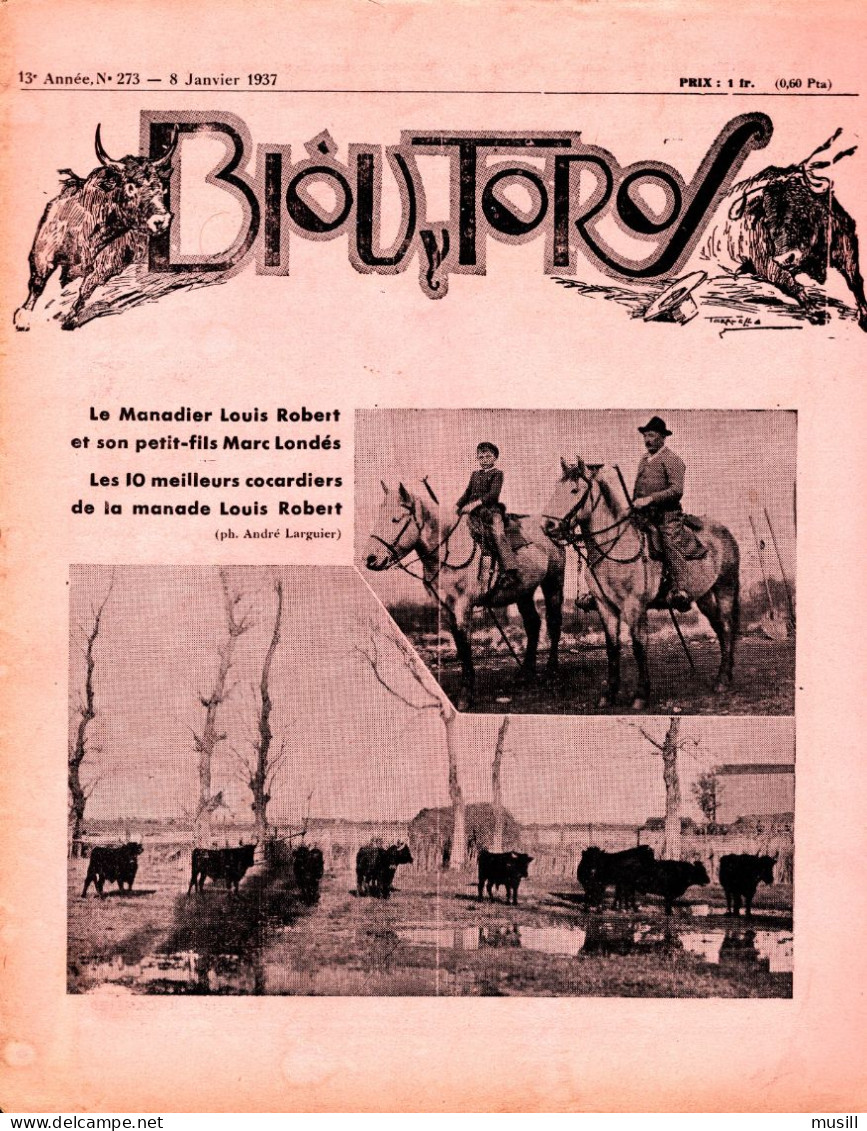 (Tauromachie). BIOU Y TOROS. N° 273. 8/01/1937. Articles De Don Quirote, Posturas, Etc. - Sport