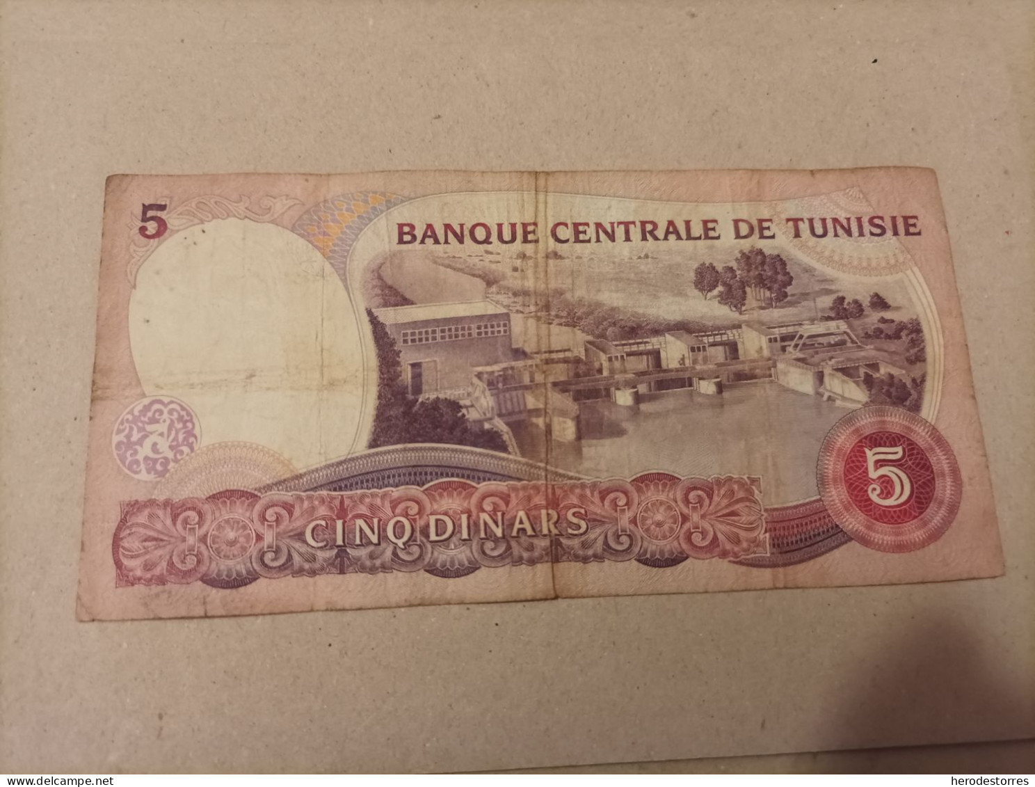 Billete Túnez 5 Dinar, Año 1983, Nº Bajisimo 007283 - Tunesien