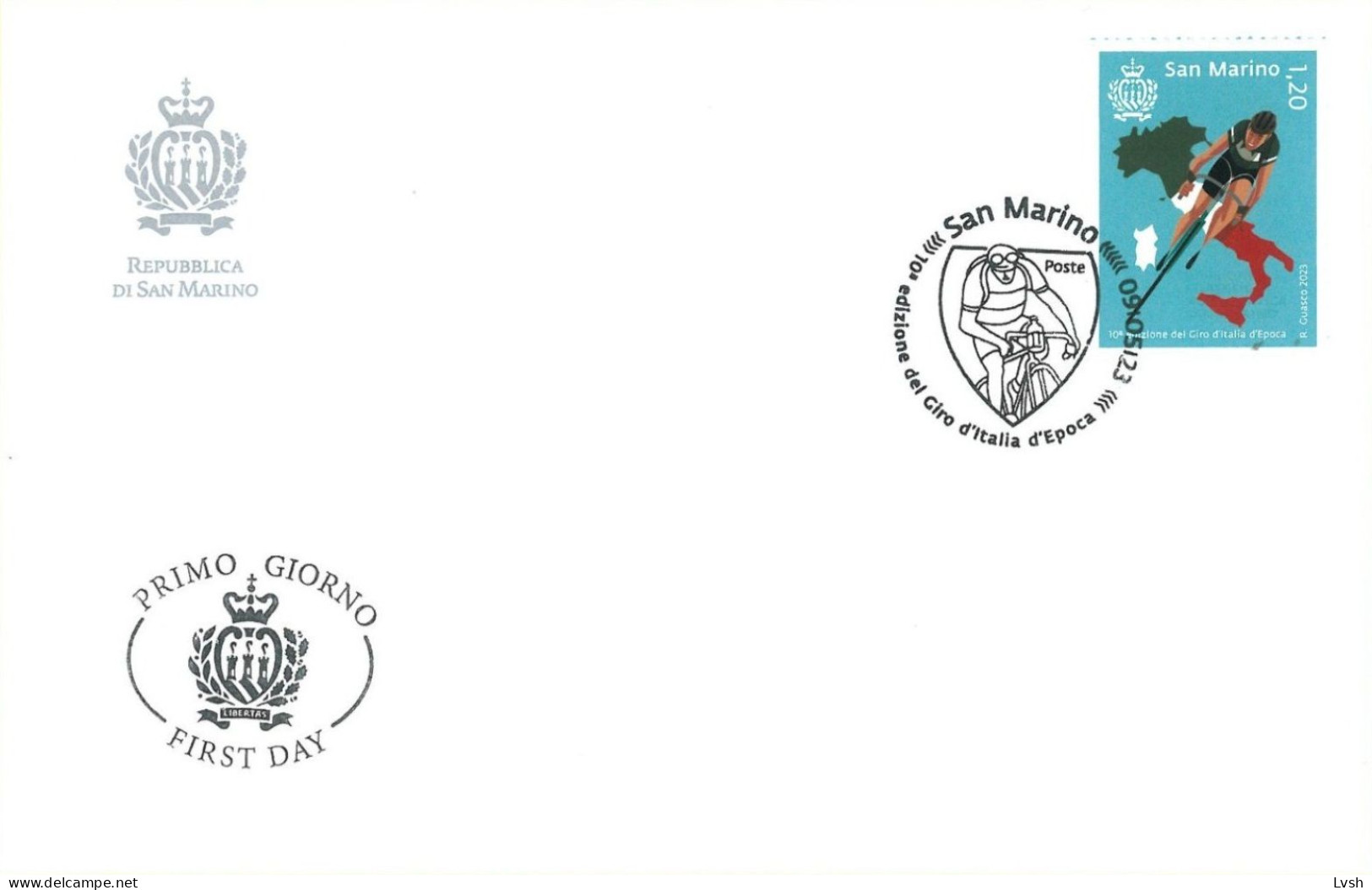 San Marino.2023.The 10th Giro D'Italia D'Epoca.FDC. - Cycling