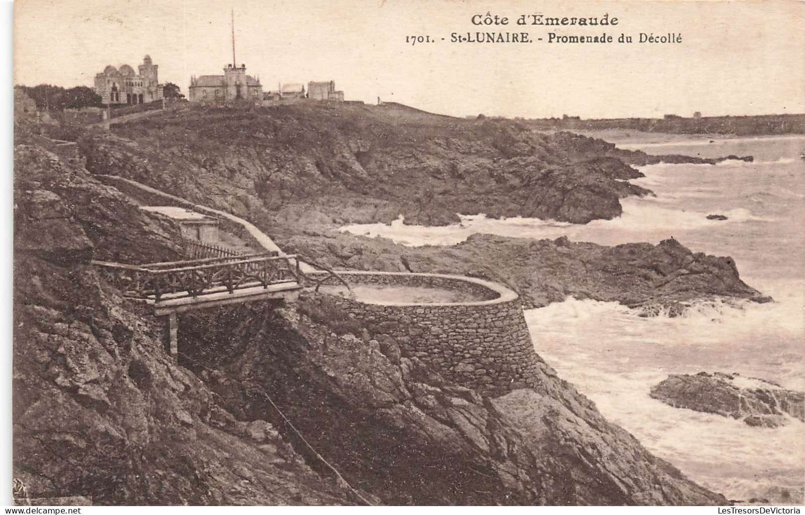 FRANCE - Côte D'Emeraude - St Lunaire - Promenade Du Décollé - Vue Sur La Mer - Carte Postale Ancienne - Saint-Lunaire