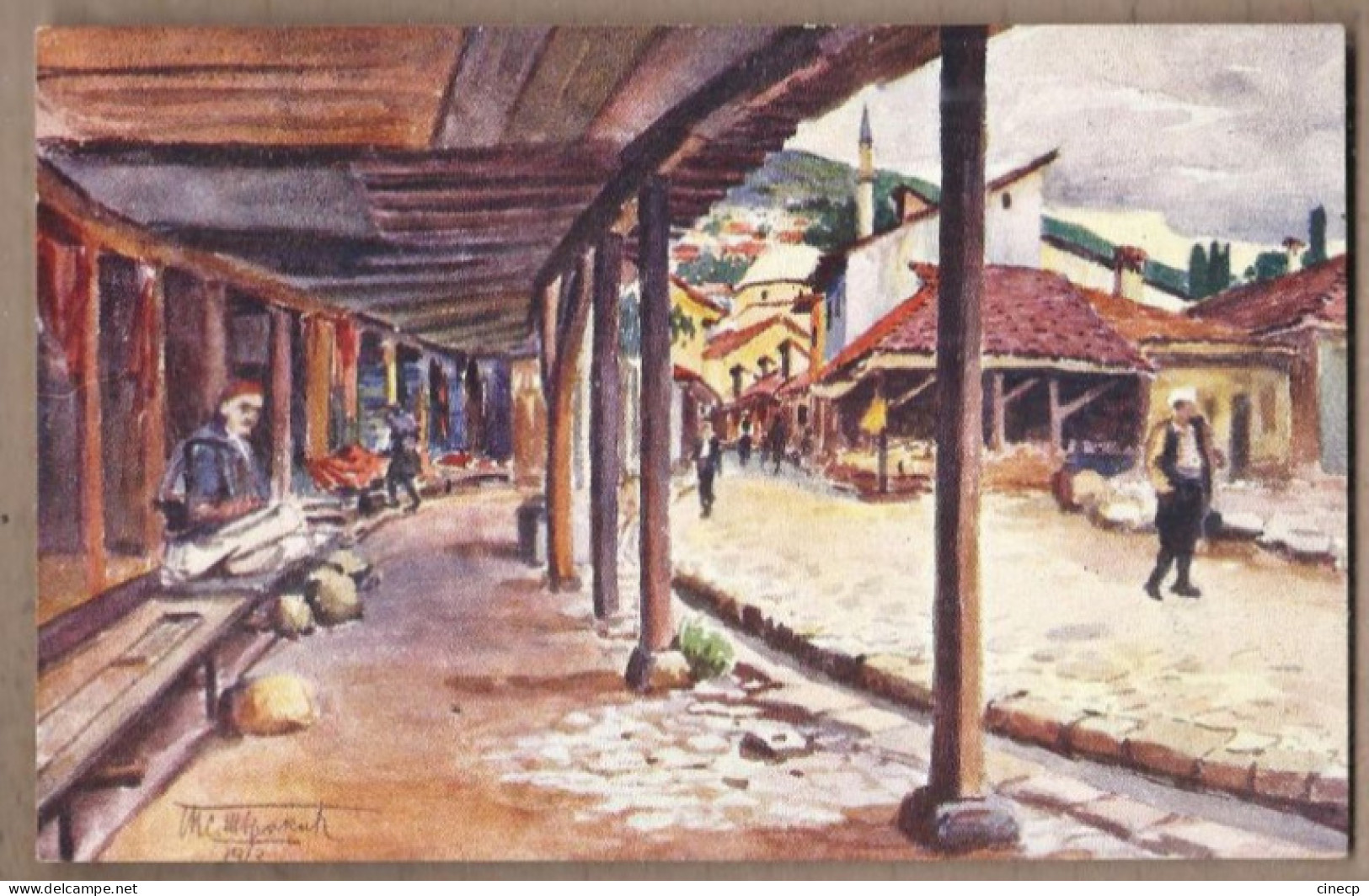 CPA KOSOVO KOSSOVO - PRIZREN - Marché à Prizren - TB DESSIN ILLUSTRATION Animation Centre Ville - Kosovo