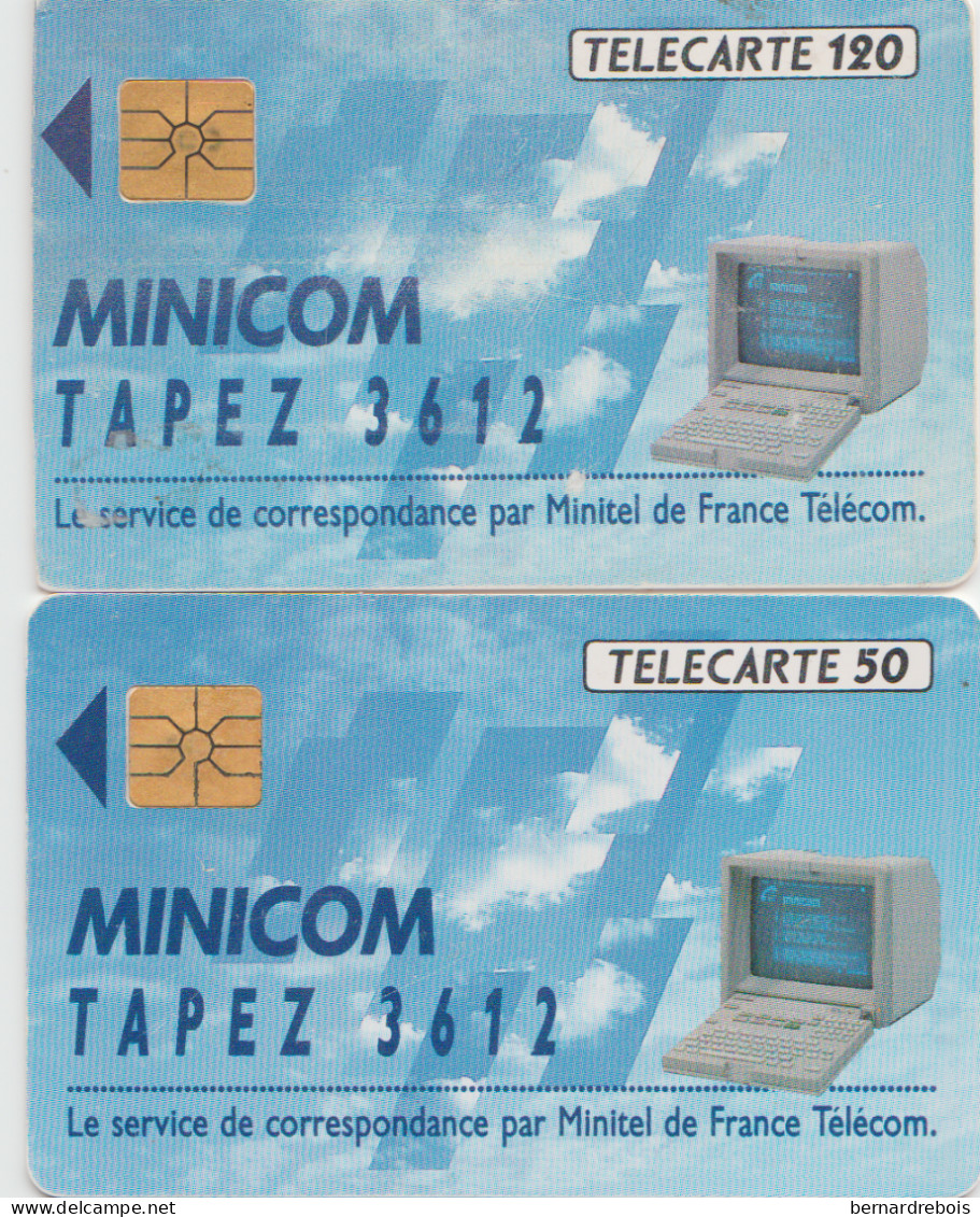 TC16 - 2 CARTES A PUCE MINICOM, 50 Et 120 U Pour 1 € - Nachladekarten (Refill)