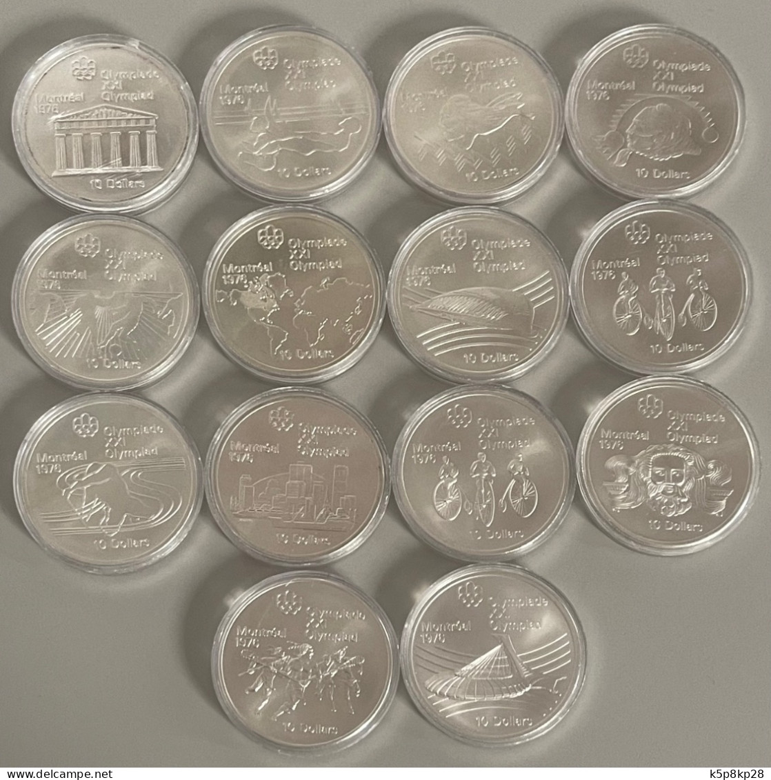 1976 Olympics Canada Silver Coins, 14 $10 Coins, Full Set, $65 Each - Canada