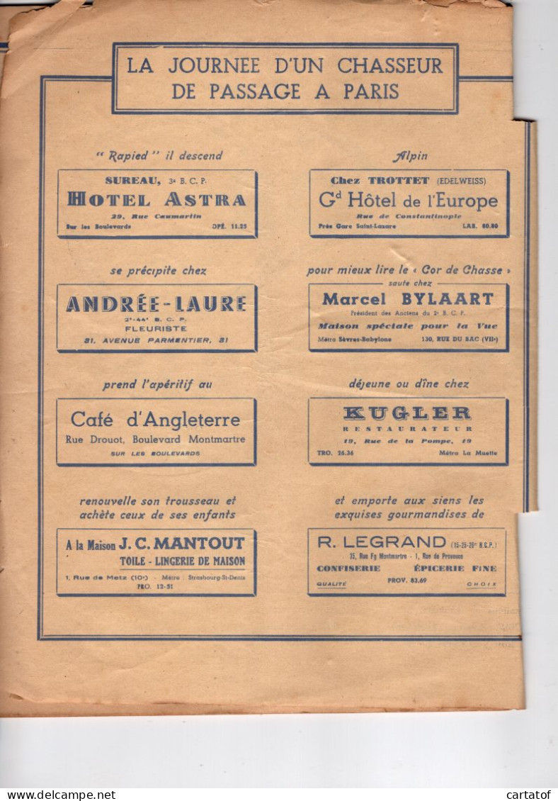 LE COR DE CHASSE N°4 Avril 1950 . Revue De La Fédération Nationale Des Anciens Chasseurs à Pied Alpins Cyclistes Portés  - Francés
