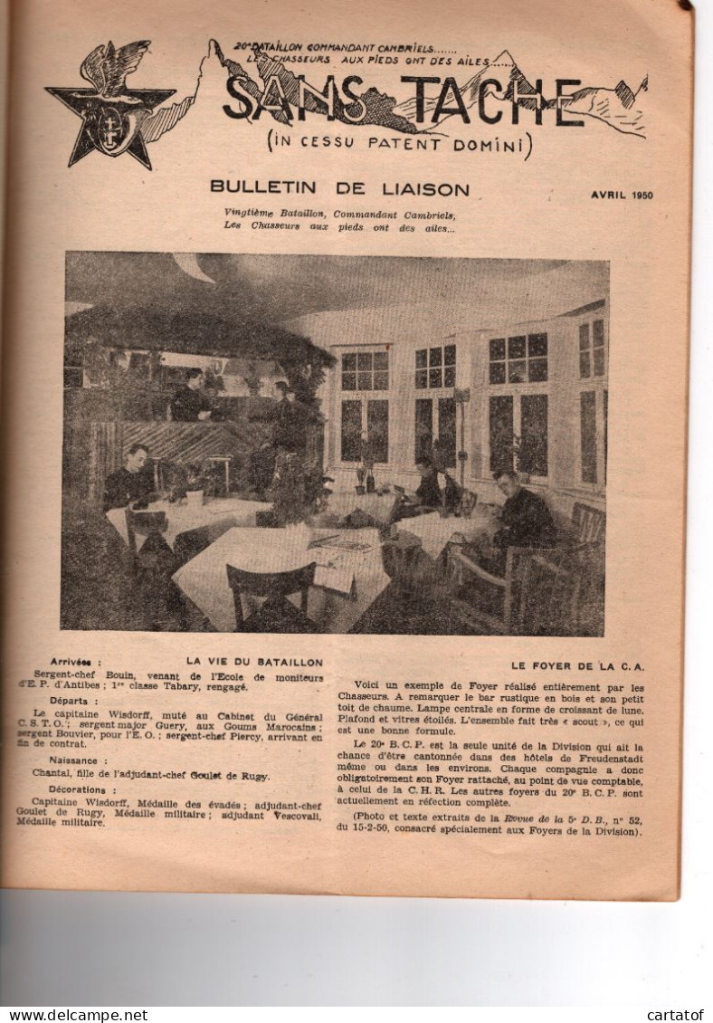 LE COR DE CHASSE N°4 Avril 1950 . Revue De La Fédération Nationale Des Anciens Chasseurs à Pied Alpins Cyclistes Portés  - Français