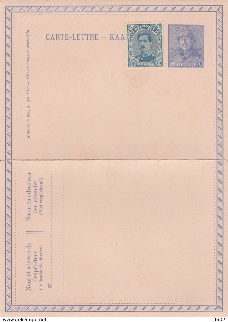 BELGIQUE ENTIER CL ROI CASQUE 25C - Letter-Cards