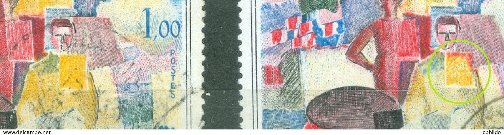 France   1322  Ob  TB  En 2 Exemp Dont Un Avec Carré En Partie Rose   - Used Stamps