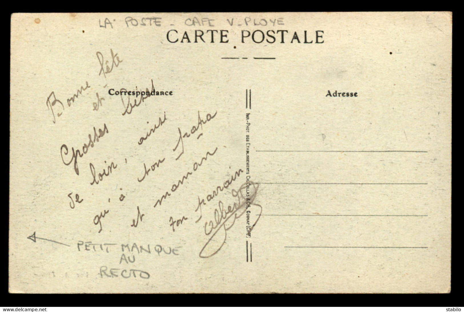 51 - ANGLURE - RUE DE SEZANNE - LA POSTE - CAFE V. PLOYE - VOIR L'ETAT - Anglure