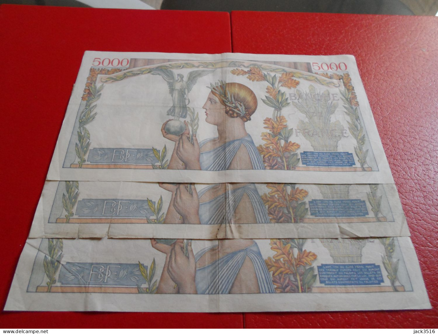 France: 3 Billets De 5000 Francs Victoire 1939 No Se Suivent Rare Lire Descript - 5 000 F 1934-1944 ''Victoire''