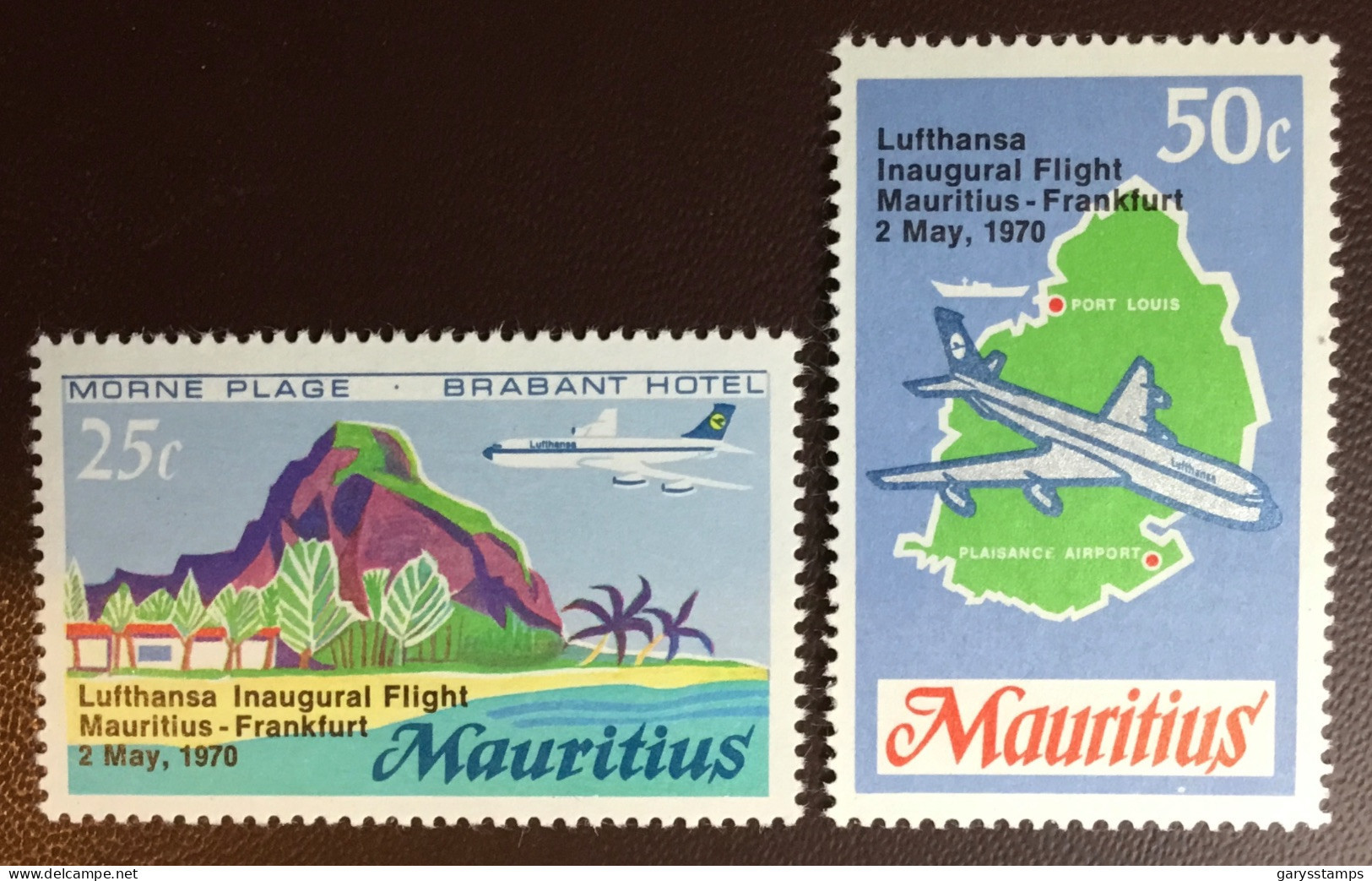 Mauritius 1970 Inaugural Lufthansa Flight MNH - Mauricio (1968-...)