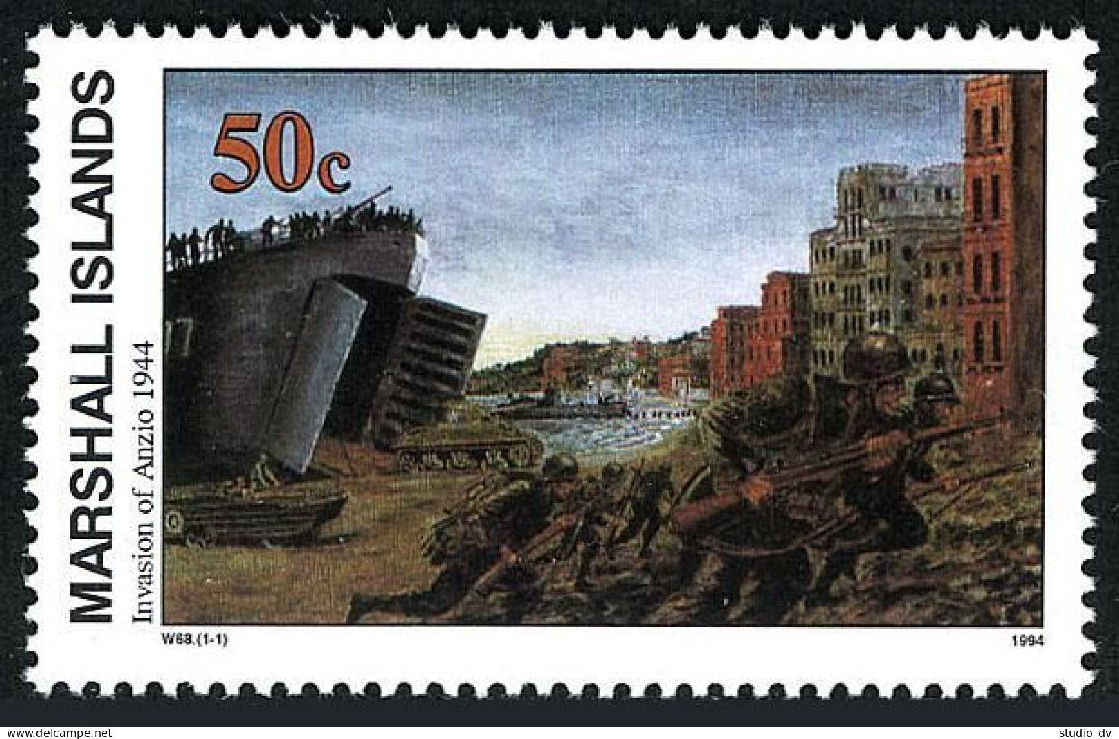 Marshall 479, MNH. Michel 500. WW II, Invasion Of Anzio, Jan.22,1944, 1994. - Islas Marshall