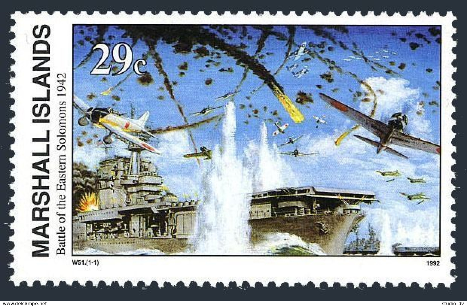 Marshall 324,MNH. Mi 438. WW II Battle Of Eastern Solomons,Aug.24,1942. - Marshall