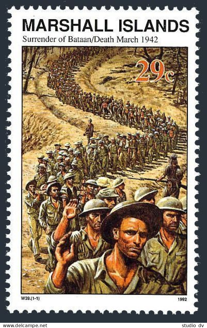 Marshall 305, MNH. Mi 407. WW II, Battan Surrenders, 04.09.1942. 1992. - Marshall