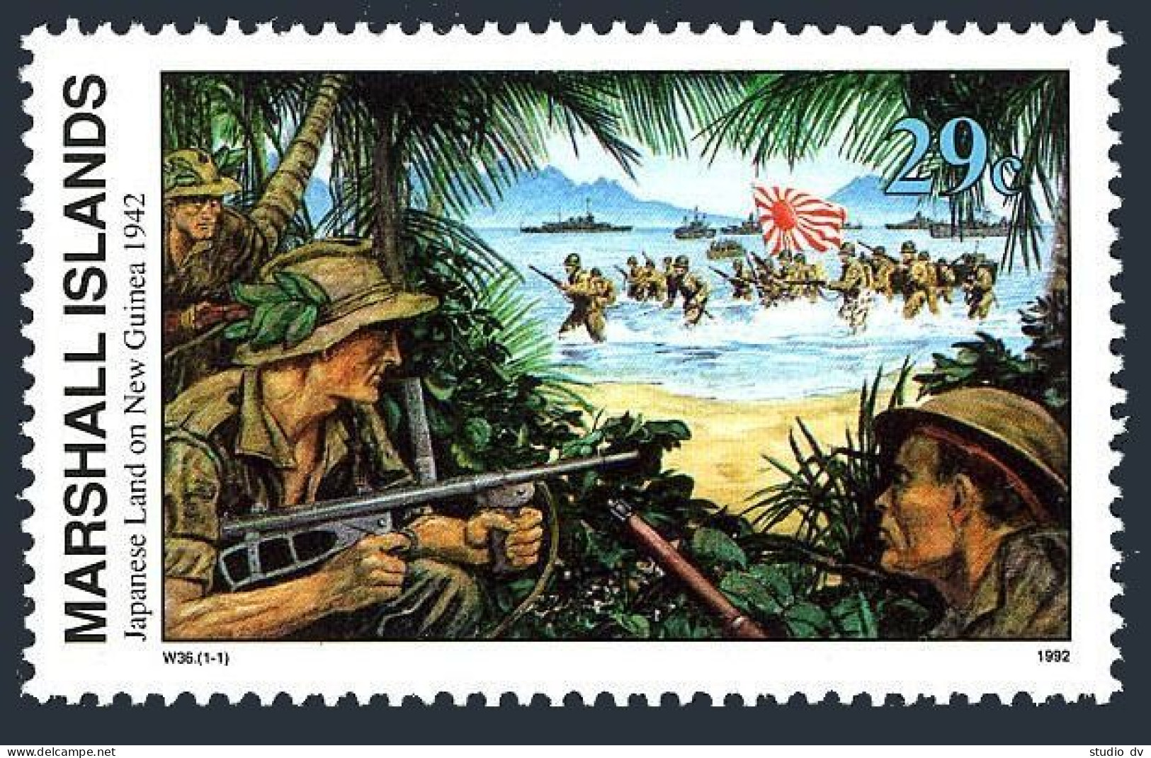 Marshall 302, MNH. Mi 404. WW II, Japanese Land On New Guinea,1942,1992. - Marshall