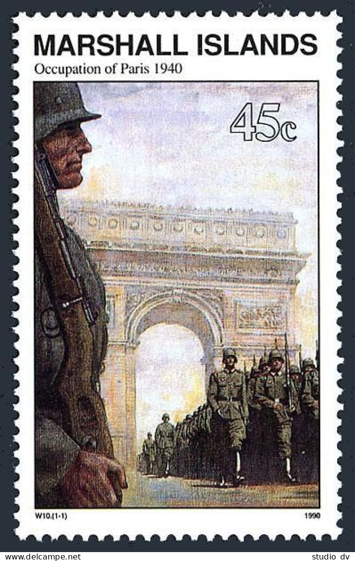 Marshall 254, MNH. Michel 307. WW II, Occupation Of Paris, June 1940, 1990. - Islas Marshall