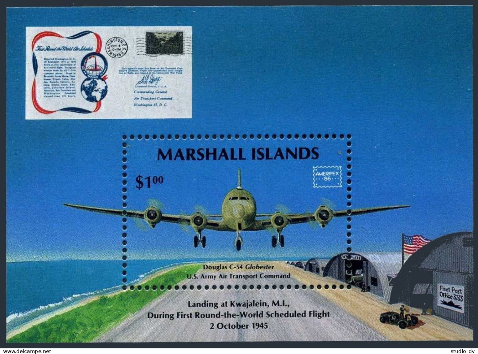 Marshall 114, C3-C6a, MNH. Mi 77-80, 81 Bl.1. AMERIPEX-1986. Plants, Boat, Car. - Marshall Islands