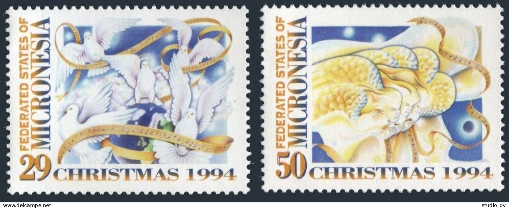 Micronesia 202-203, MNH. Michel 395-396. Christmas 1994. Doves, Angels. - Micronésie