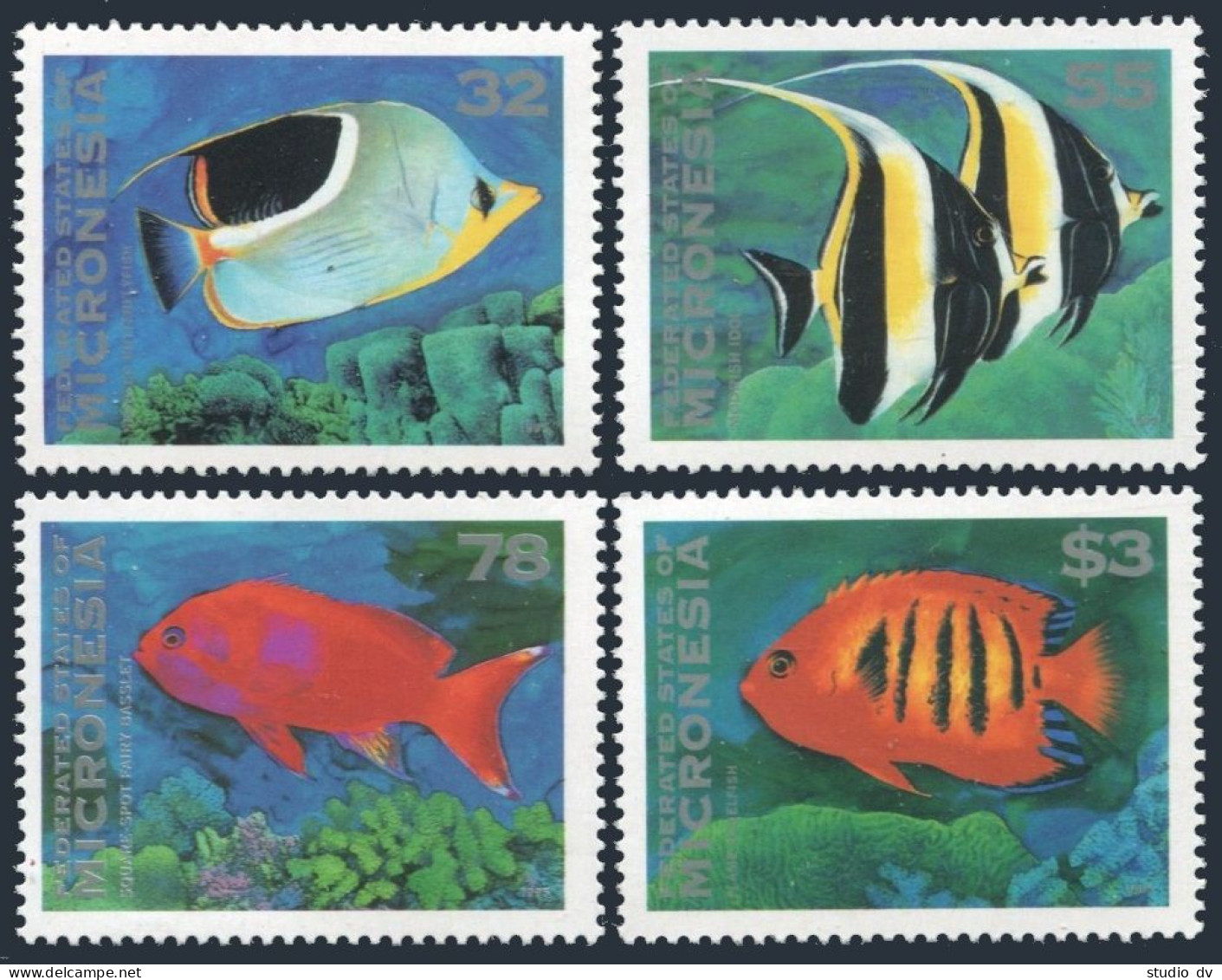 Micronesia 213-226 (9 Stamps),MNH.Michel 418-421,427-430,489. Fish 1996. - Mikronesien