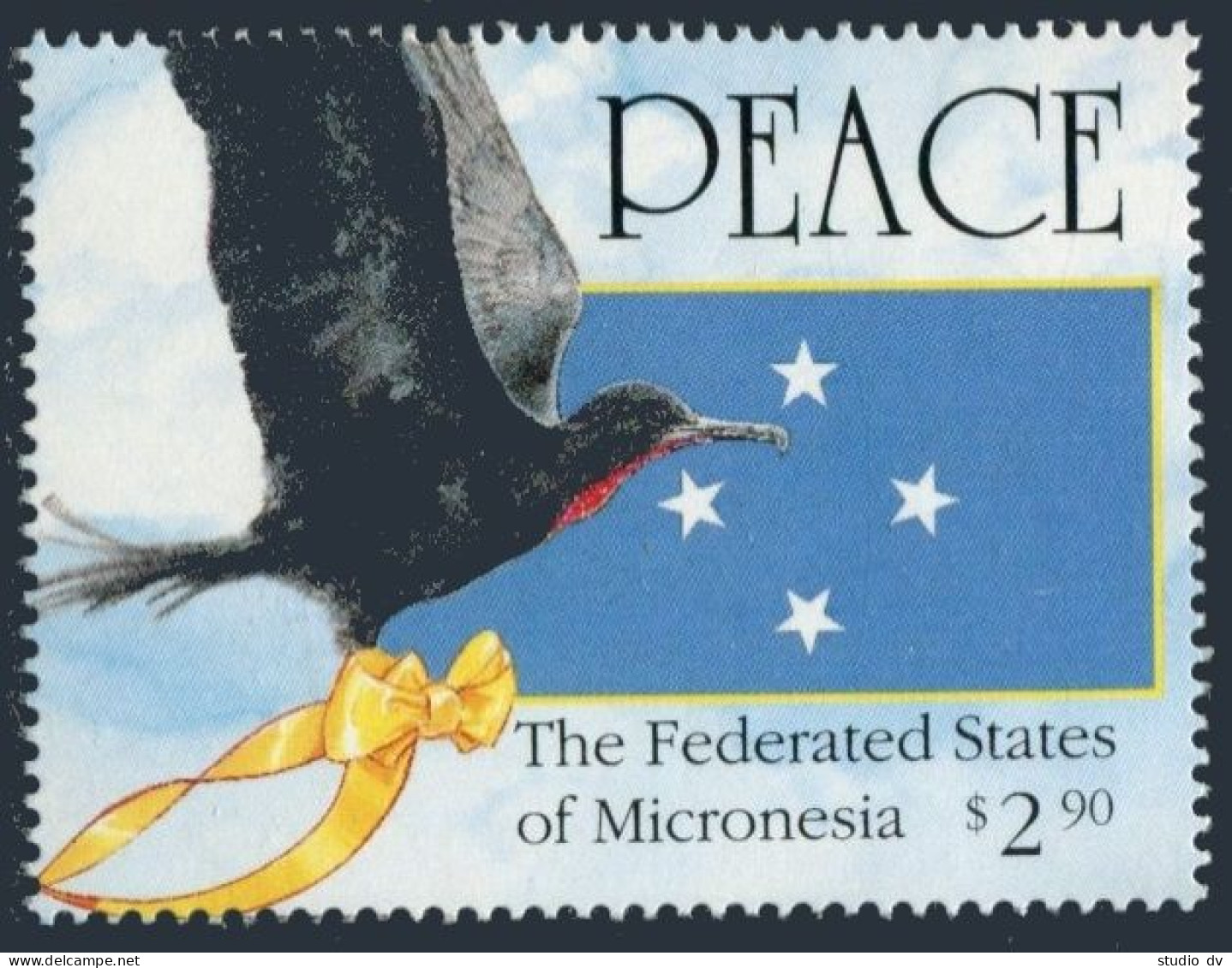 Micronesia 142,142a Sheet, MNH. Operation Desert Storm, 1991. Frigate-bird, Flag - Micronesia