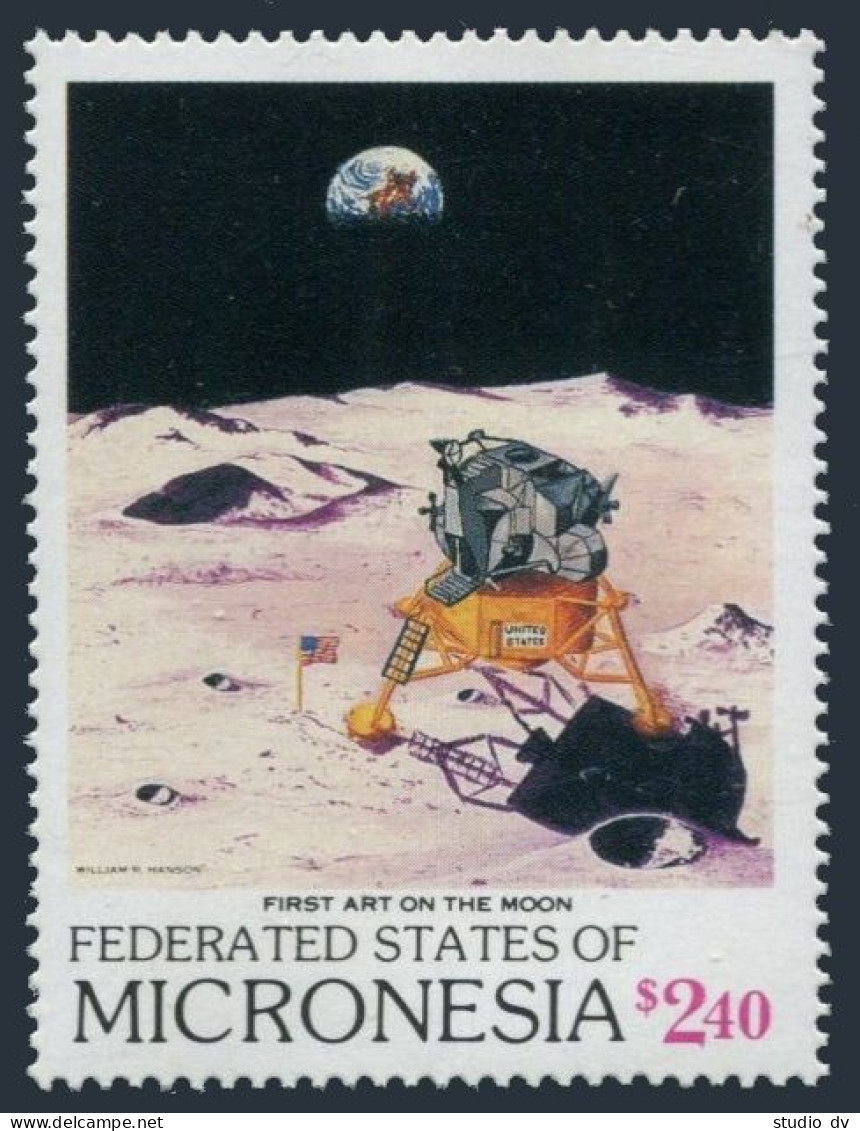 Micronesia 81 Ai Sheet, 82, MNH. Mi 132-141. Space, 1989. First Moon Landing-20. - Micronésie