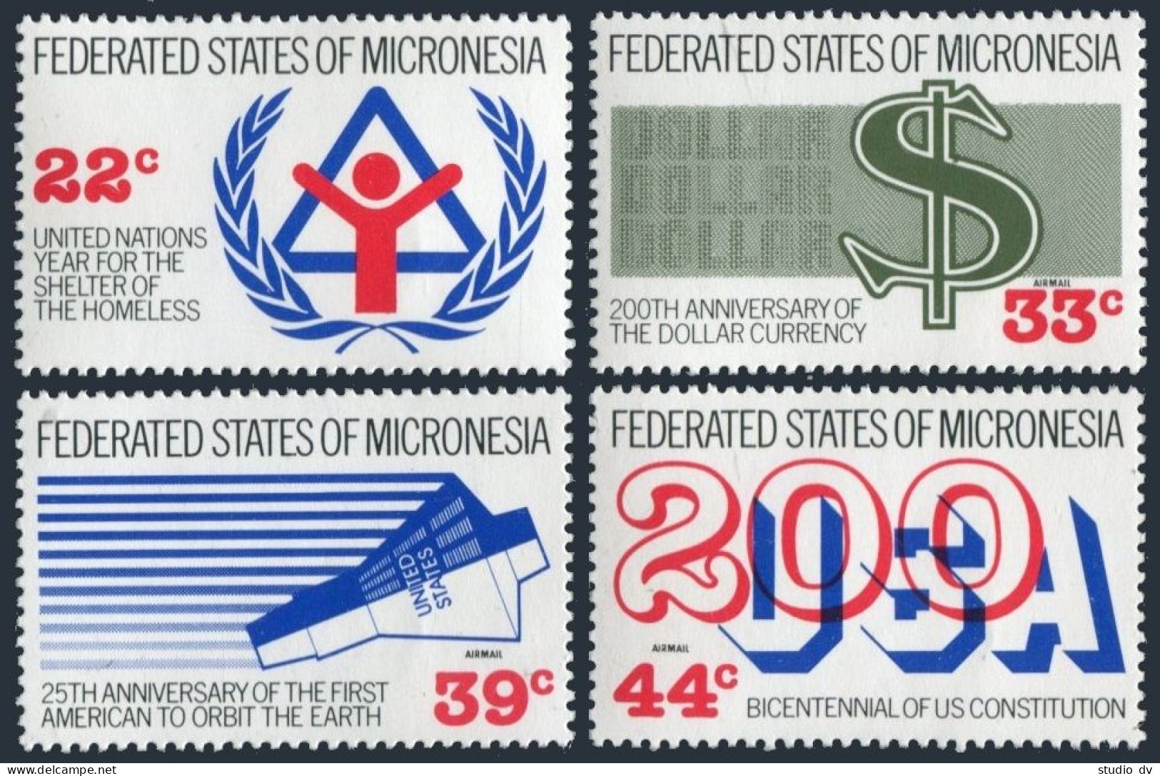 Micronesia 56-57,C28-C29,C30 Sheet,MNH.Events 1987.IYSH-1987,US Constitution-200 - Micronésie