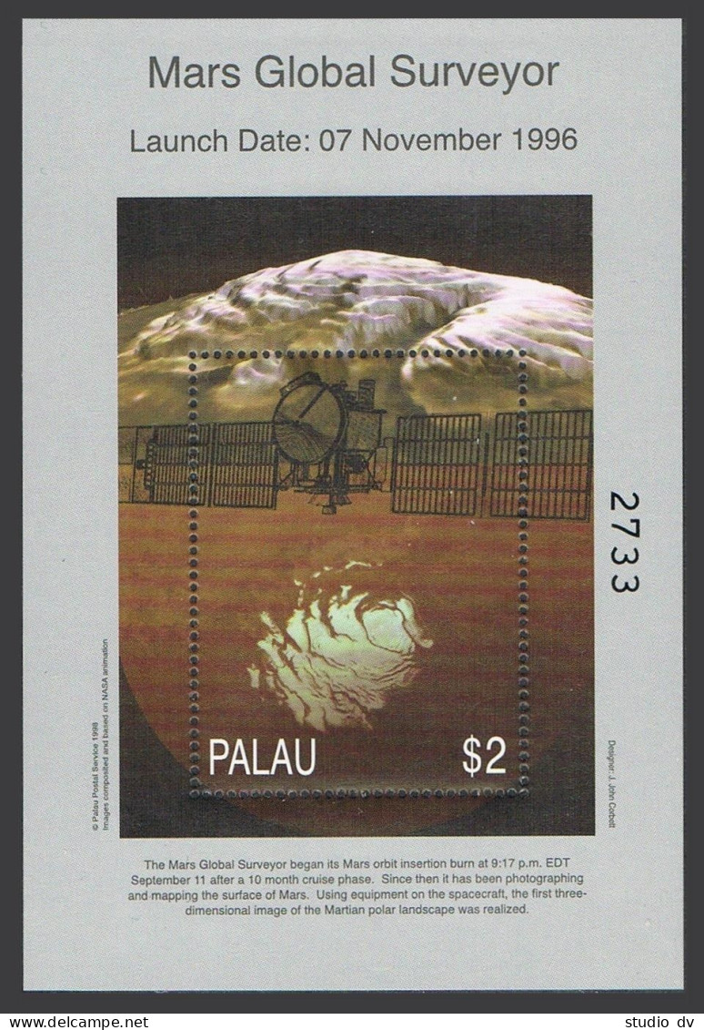 Palau 501 Af, 502-505 Sheets, MNH. Exploration Of Mars, 1996-2001. 1999.  - Palau