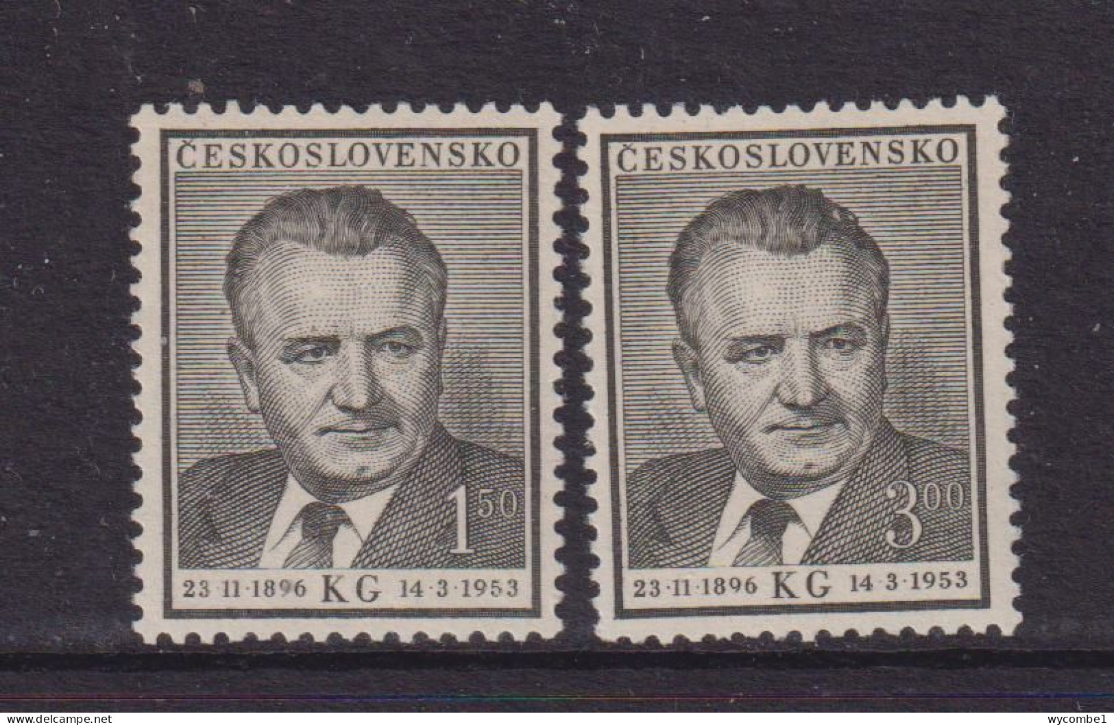 CZECHOSLOVAKIA  - 1953  Gottwald  Set  Never Hinged Mint - Ungebraucht