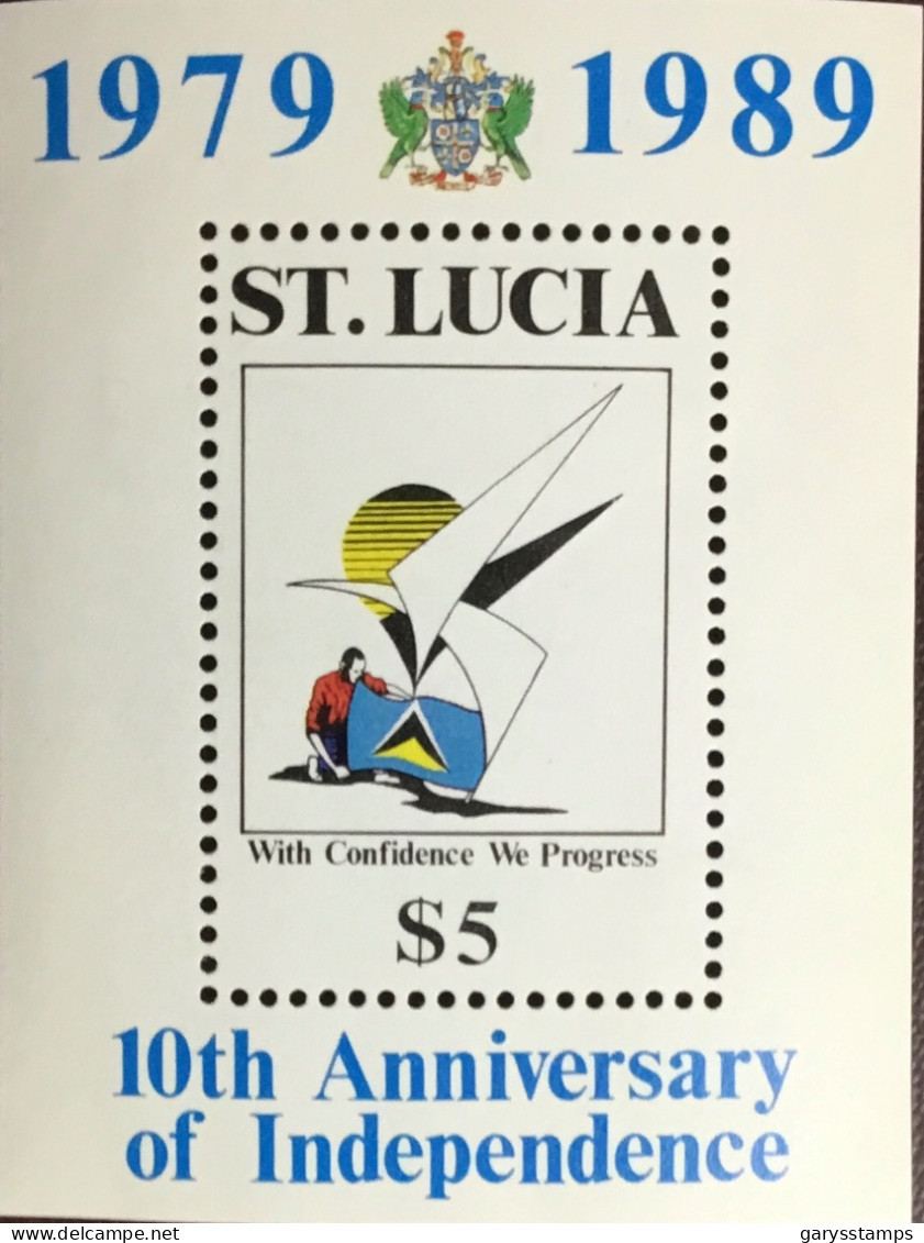 St Lucia 1989 Independence Anniversary Minisheet MNH - St.Lucia (1979-...)