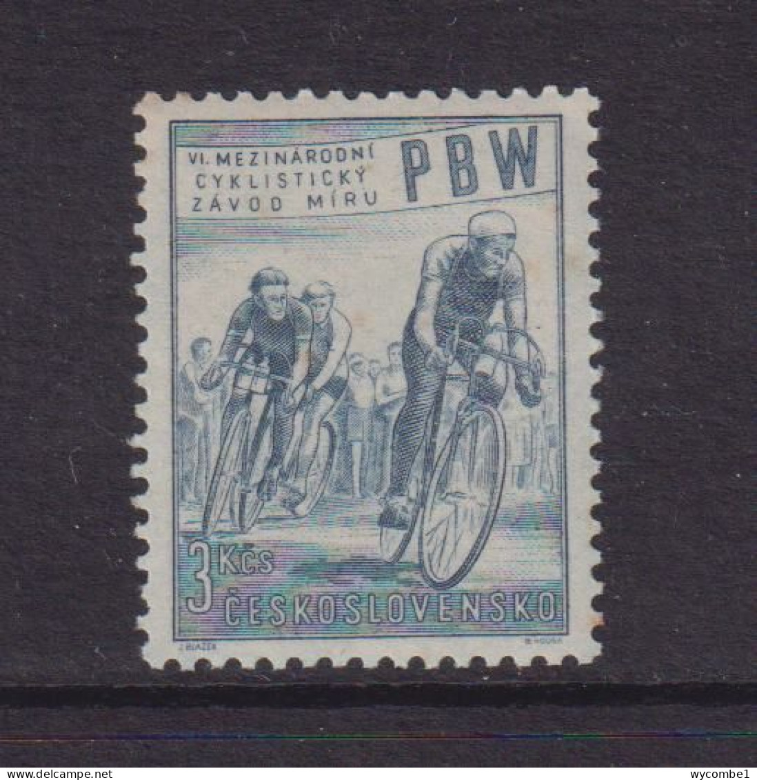 CZECHOSLOVAKIA  - 1953  Cycle Race  3k  Never Hinged Mint - Unused Stamps