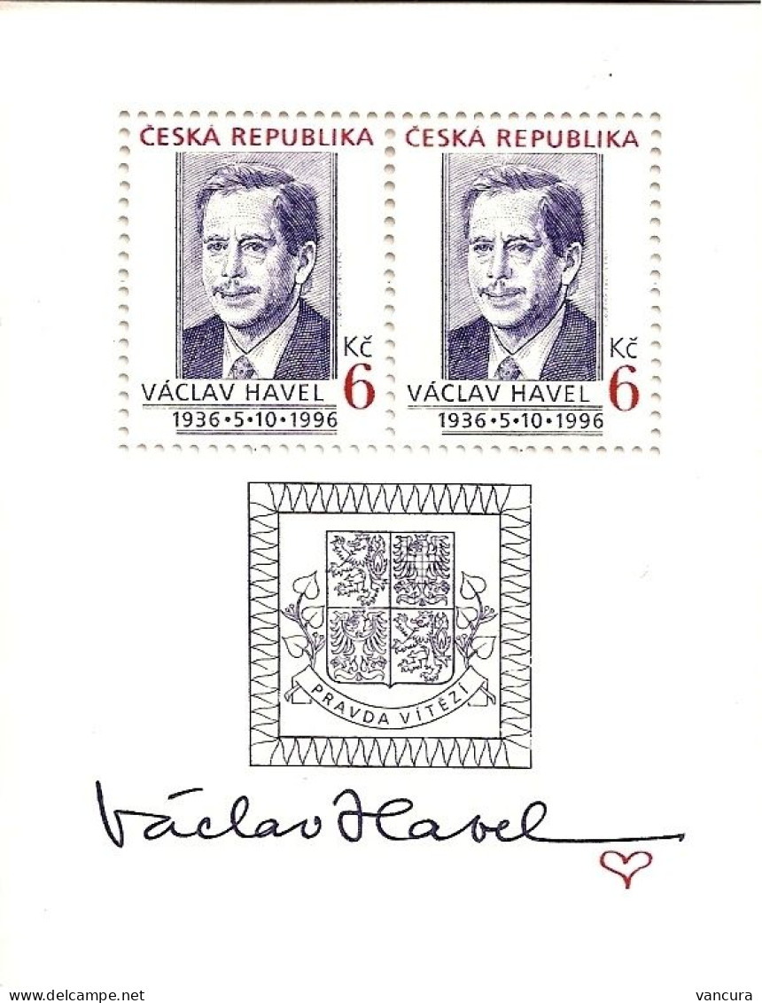 ** A 124 Czech Republic President V. Havel 60 Years 1996 - Unused Stamps