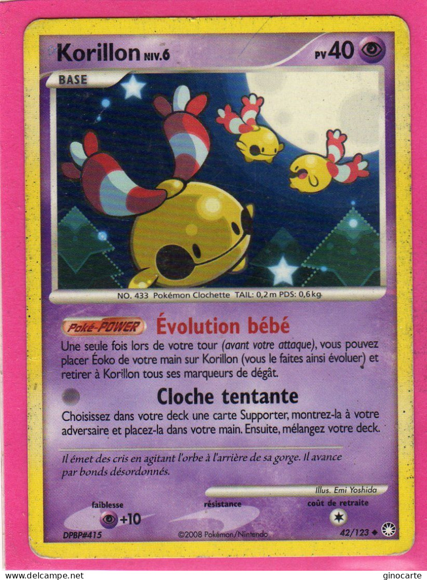 Carte Pokemon 2008 Diamant Et Perle Tresor Mysterieux 42/123 Korillon 40pv Occasion - Diamond & Pearl 