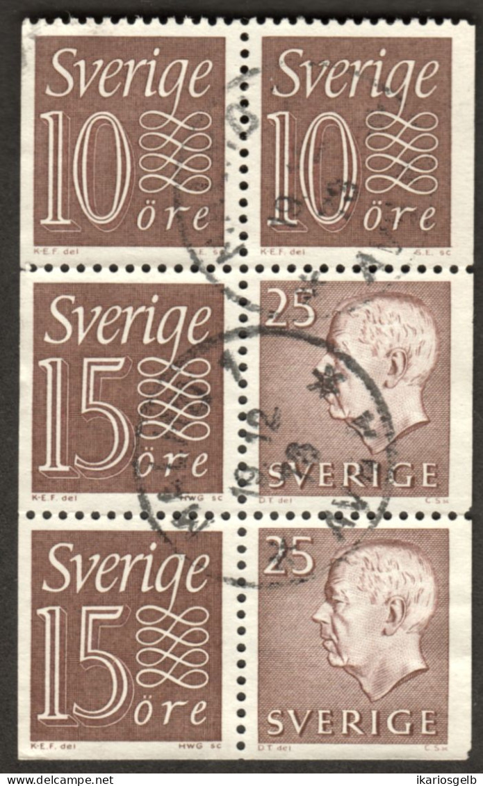 SCHWEDEN Suede Sverige 1964 Heftchenblatt HbL 26 Vfu O Marken: 519-519-520-520-478-478 - Used Stamps