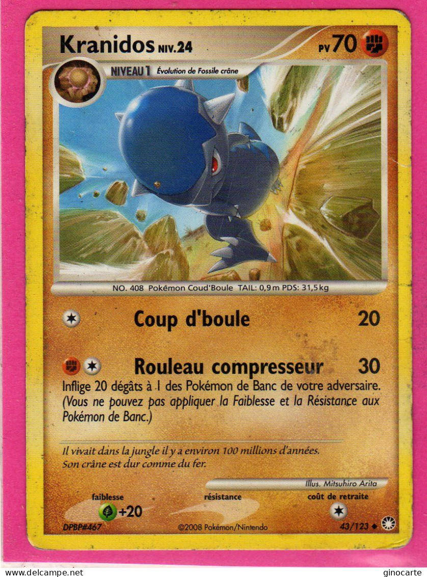 Carte Pokemon 2008 Diamant Et Perle Tresor Mysterieux 43/123 Krainidos 70pv Occasion - Diamond & Pearl 