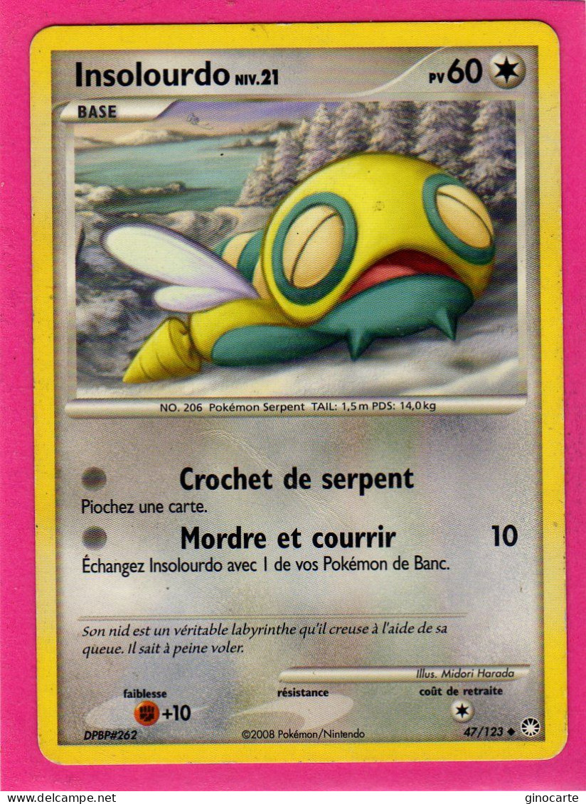 Carte Pokemon 2008 Diamant Et Perle Tresor Mysterieux 47/123 Insolourdo 60pv Occasion - Diamant & Perle