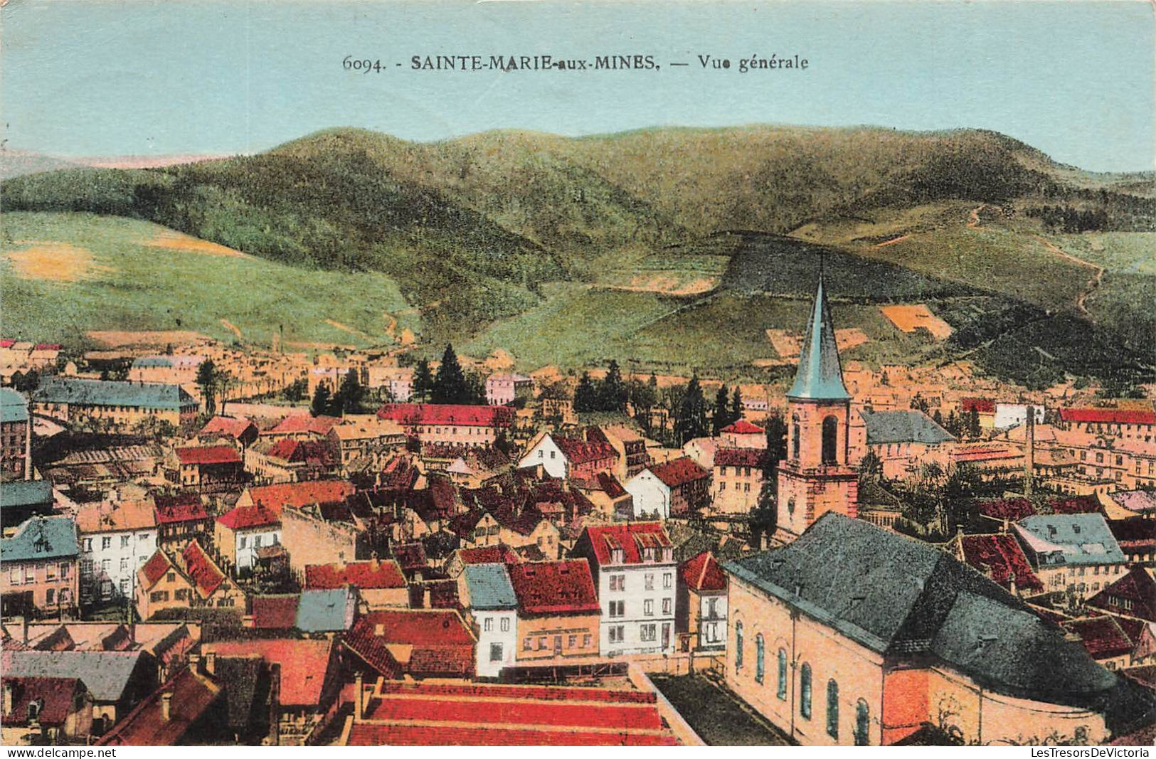 FRANCE - Sainte Marie Aux Mines - Vue Générale De La Ville -  Vue D'une église - Carte Postale Ancienne - Sainte-Marie-aux-Mines