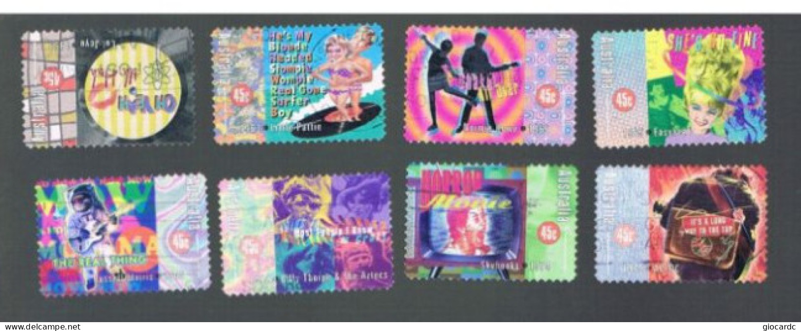 AUSTRALIA  -  SG 1783.1792 -      1998 ROCK & ROLL:  8 STAMPS OF THE SET              -       USED - Gebruikt